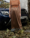 BASERANGE Drawstring Skirt France BAS-SKMAX-SS-WI24-ZONG Brown